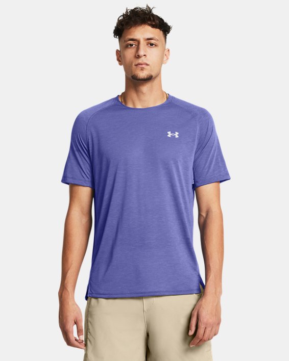 Men's UA Launch Trail Short Sleeve in Purple image number 0
